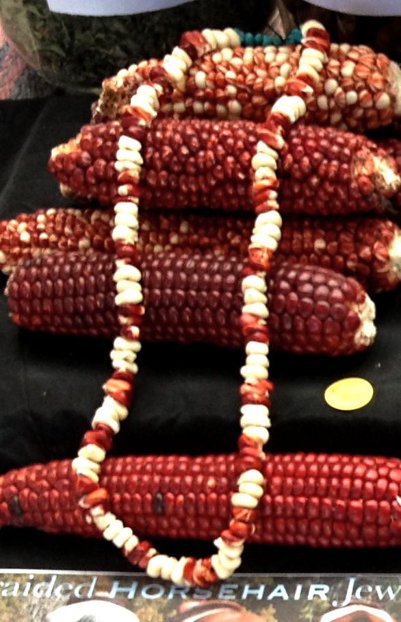 corn on horsehair necklace